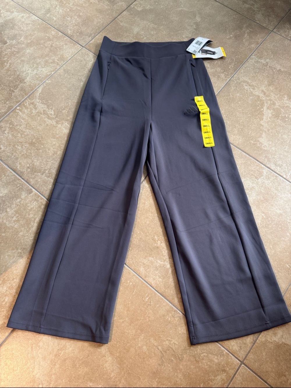 adidas Women's Wide Leg Pull-On Pants in Charcoal